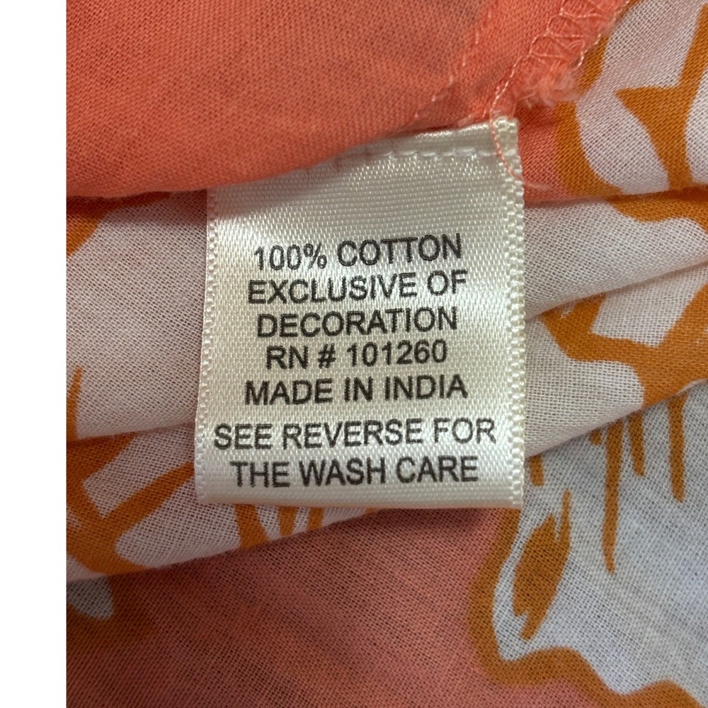 True Destinations Womens Sheer Cotton Tunic Top XS Bright Floral Beach Cover‎ Up - Picture 6 of 8